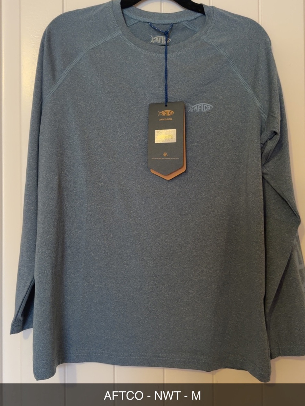 AFTCO Boy's Long-Sleeve Crew — Slate Blue Gray